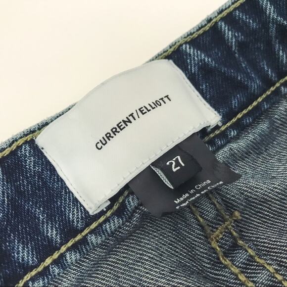 CURRENT/ELLIOTT The Five-Pocket Studded Denim Mini Skirt in Night Rider Size 27 - Picture 11 of 11